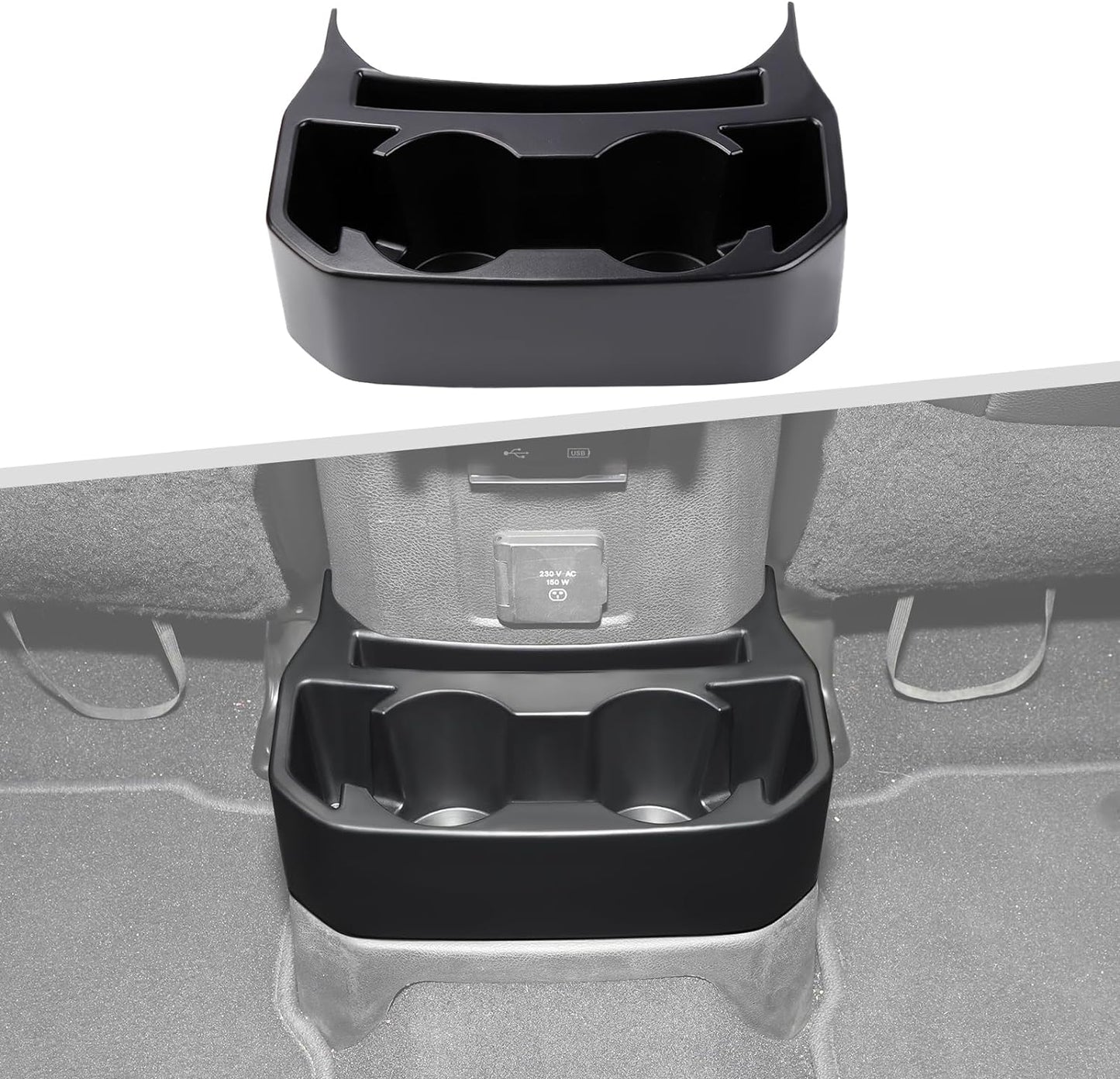 Jimen Rear Cup Holder Organizer for Jeep Wrangler JL & Gladiator