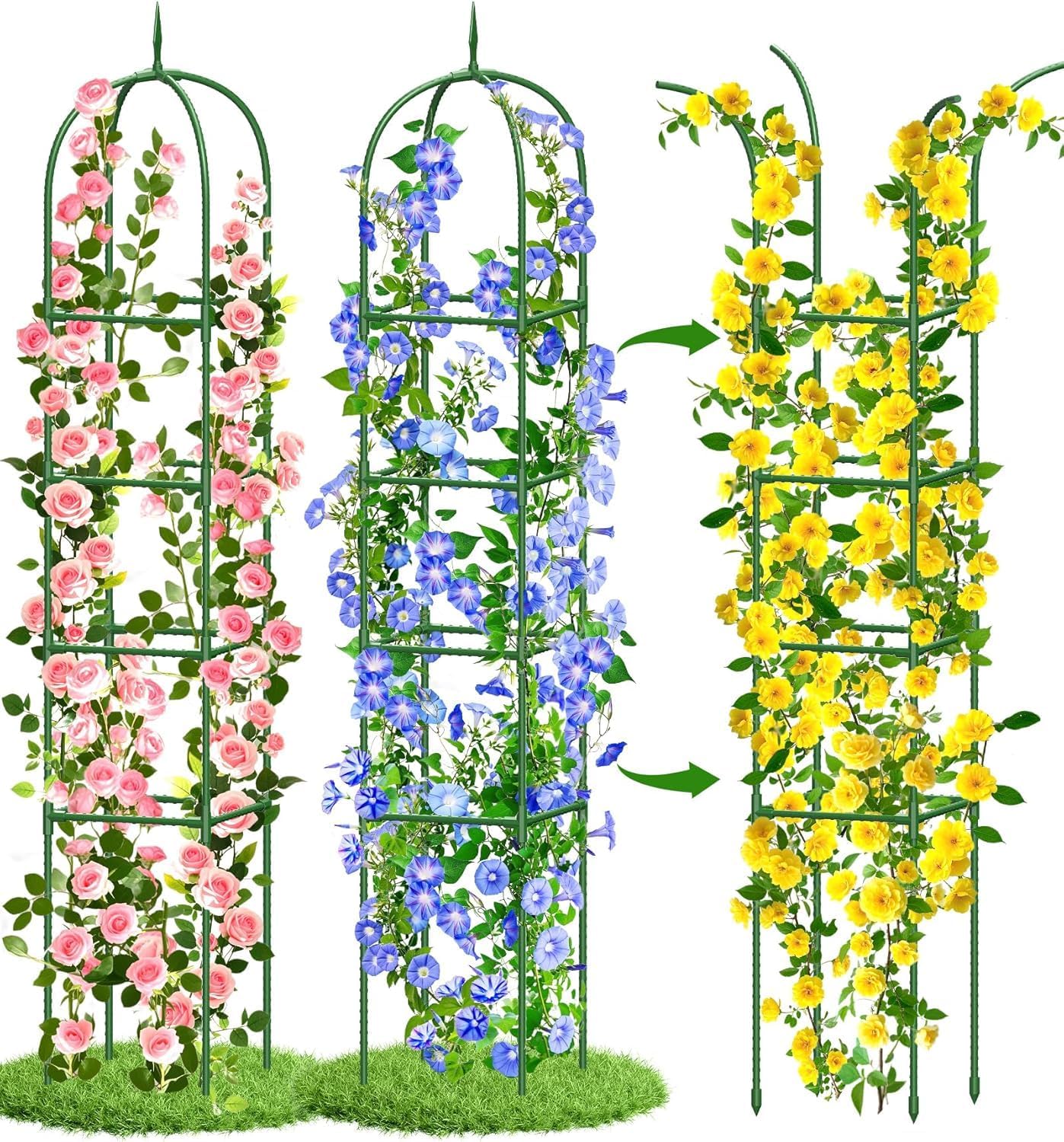 Garden Obelisk Trellis for Climbing Plants - 6FT Support