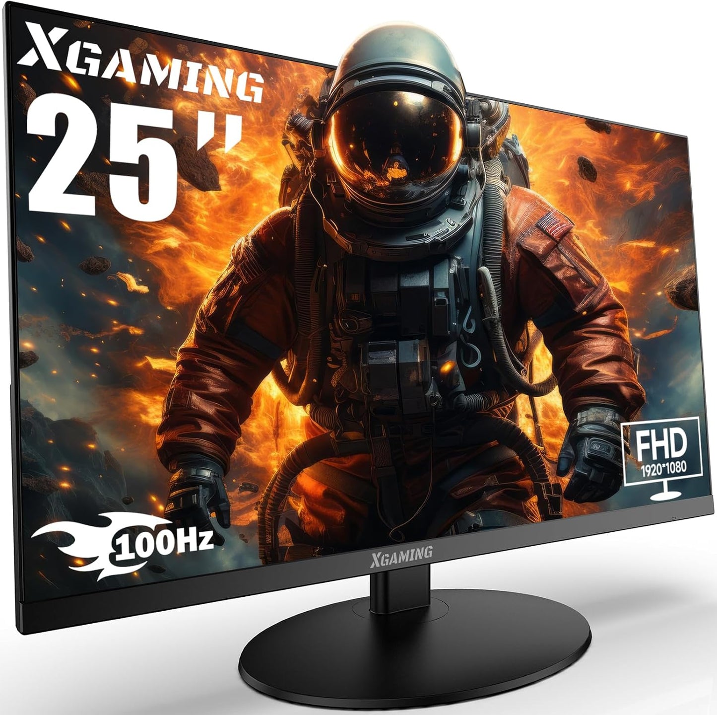 XGaming 25 FHD 100Hz Ultra Thin Frameless Monitor - 1ms Response Time, Low Blue Light, Speaker & VESA - Black