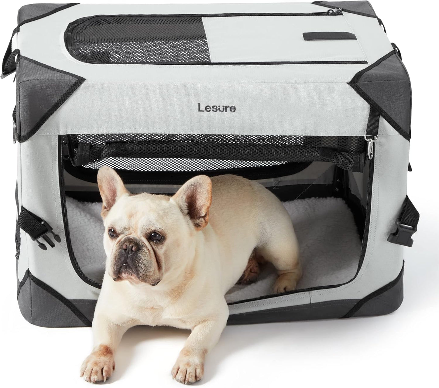 Lesure Collapsible Dog Crate - Portable Travel Kennel for Small Dogs