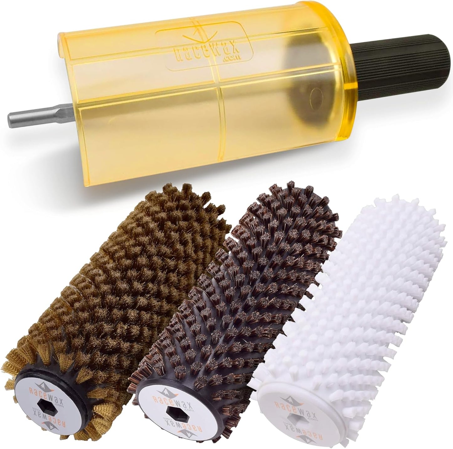 RaceWax Quick-Change Roto Brush Kit - 3 Brushes for Efficient Ski Waxing