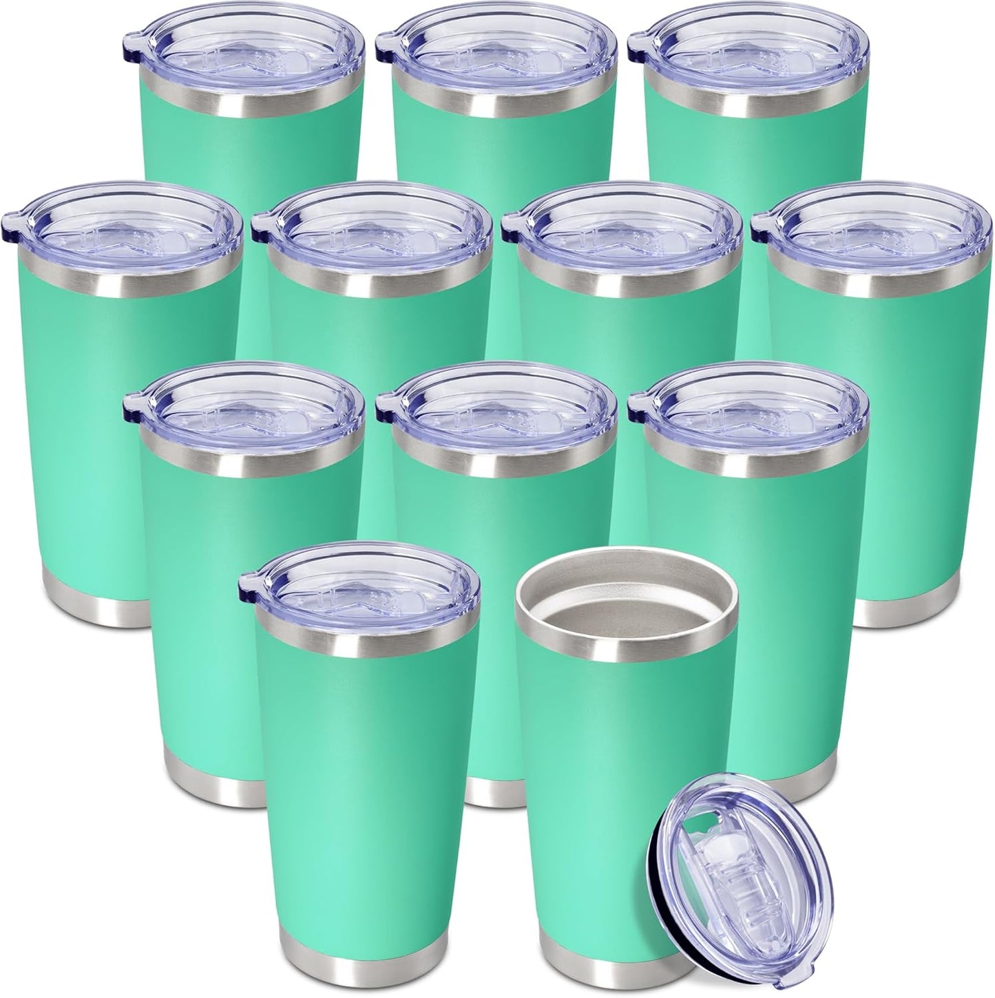20 oz Tumbler Coffee Travel Tumblers Bulk with Lid - Light Blue