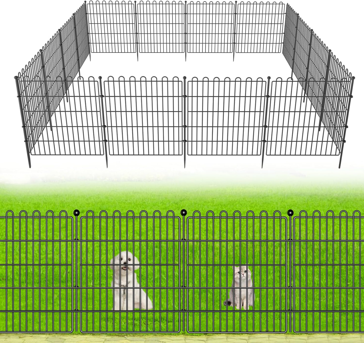 10 Panels No Dig Decorative Garden Fence for Outdoor Spaces