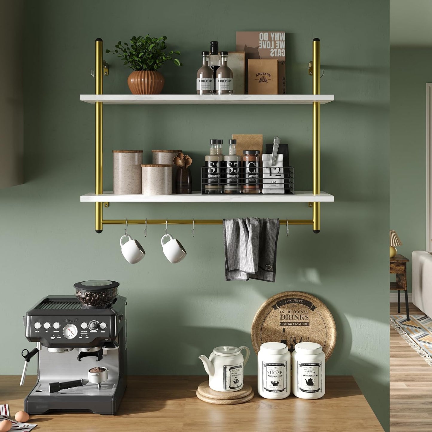 Bestier Floating Shelving 31in Kitchen Wall-Mounted Shelf Design