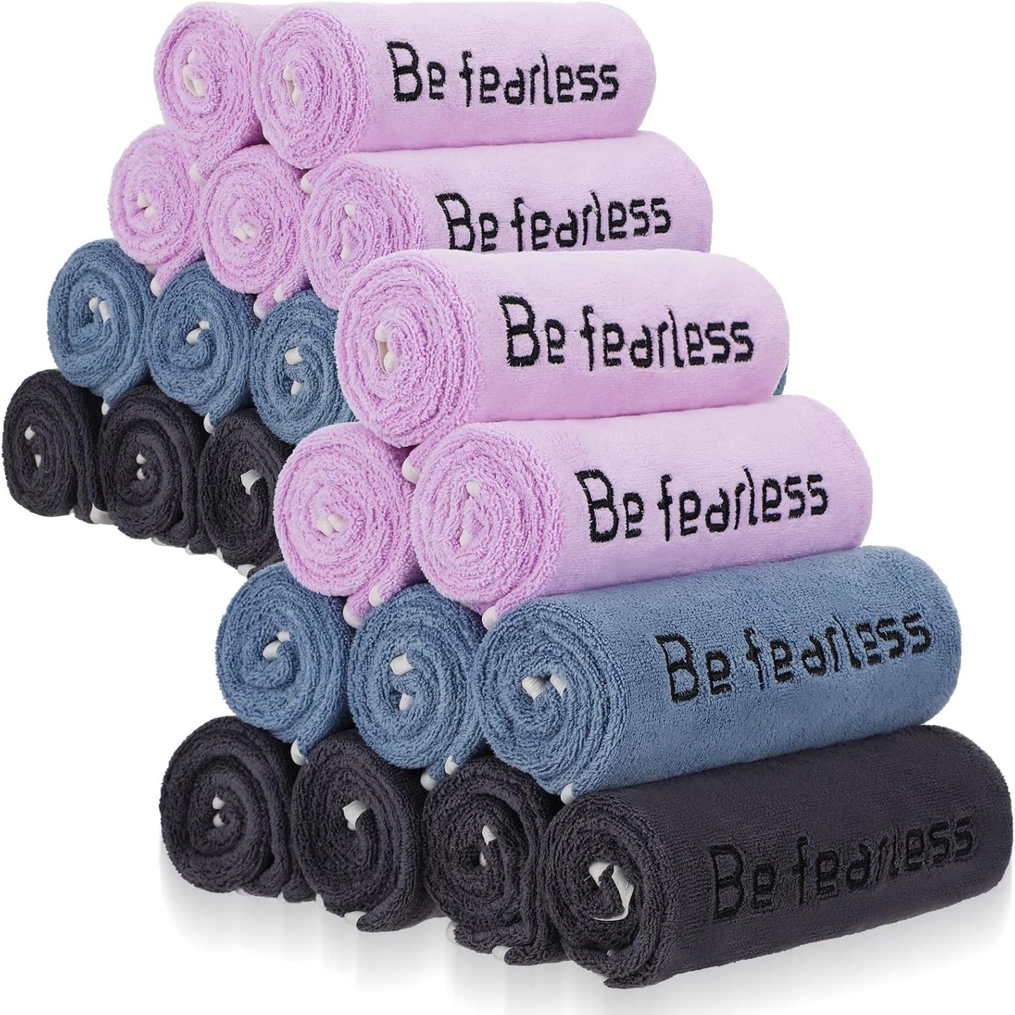 Peryiter 24 Pcs Microfiber Gym Towels - Fearless Sweat Relief!