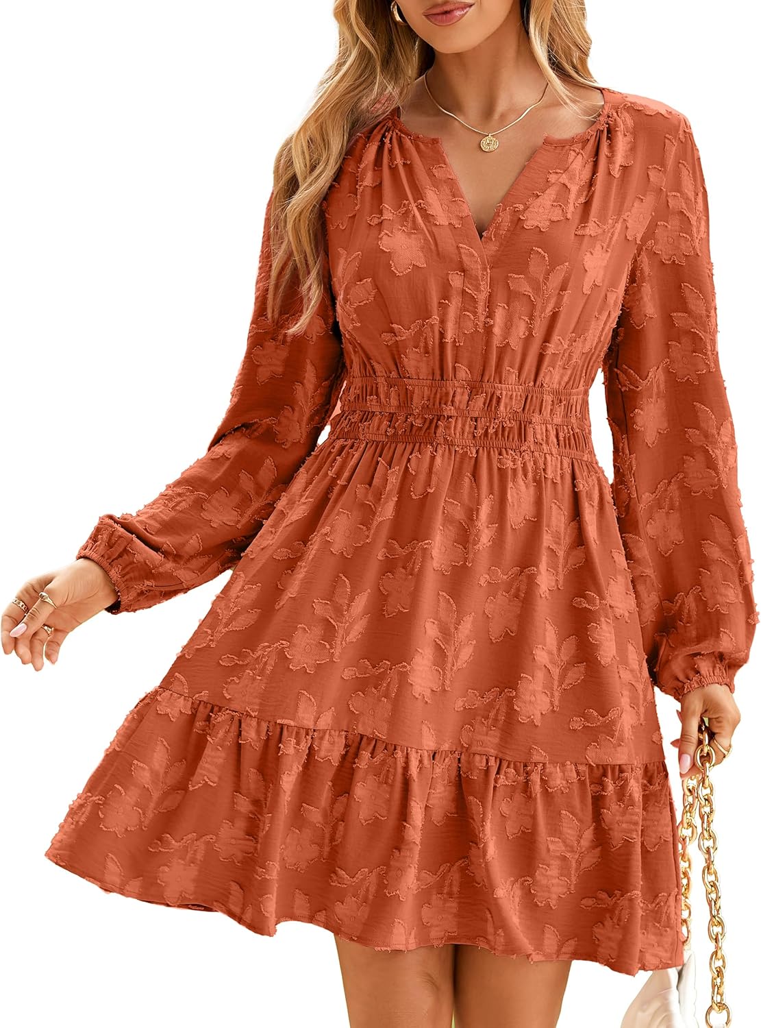 BerryGo Womens Long Sleeve Mini Dress for Casual Fall Style