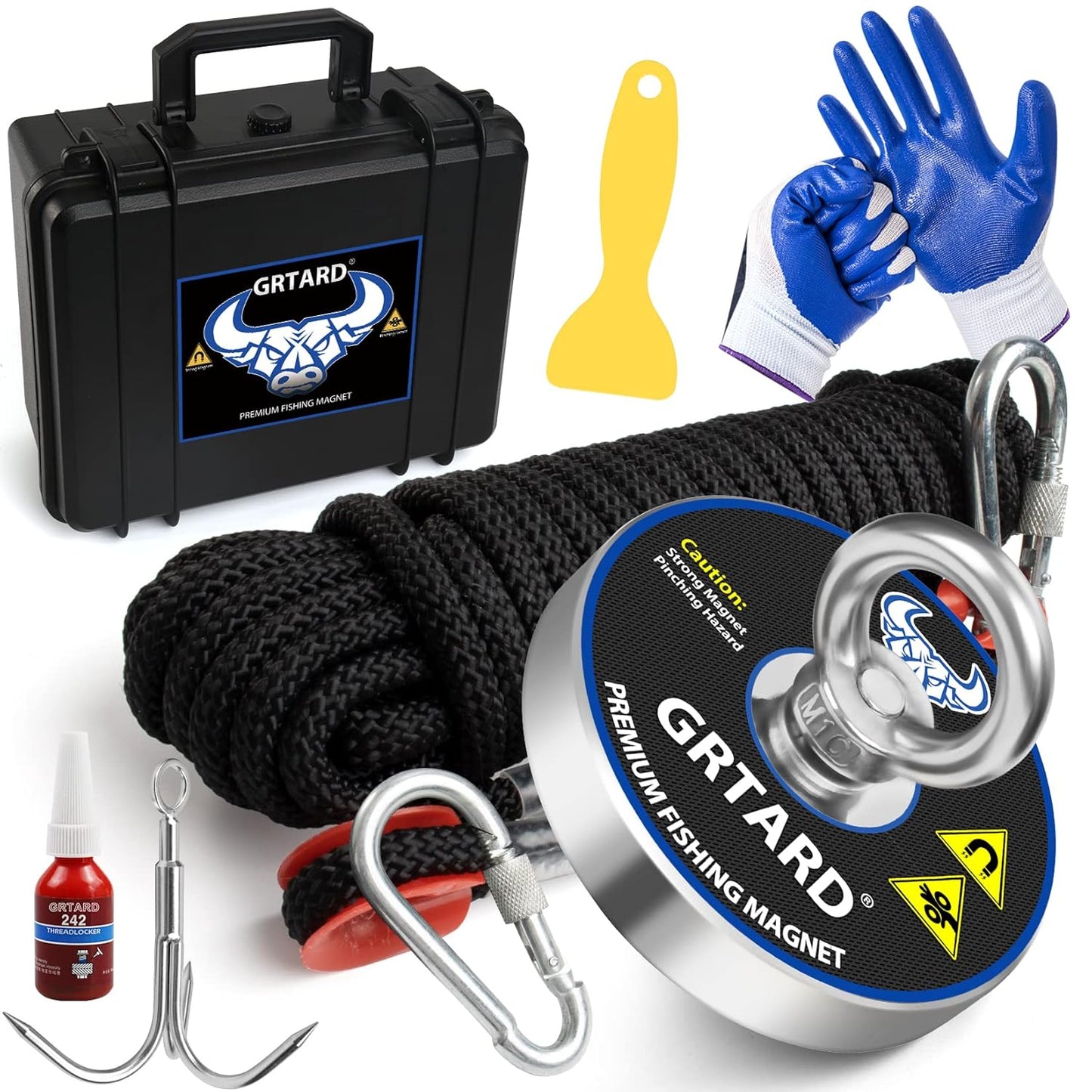 1000lbs Fishing Magnet Kit for Strong Pulling Force and More