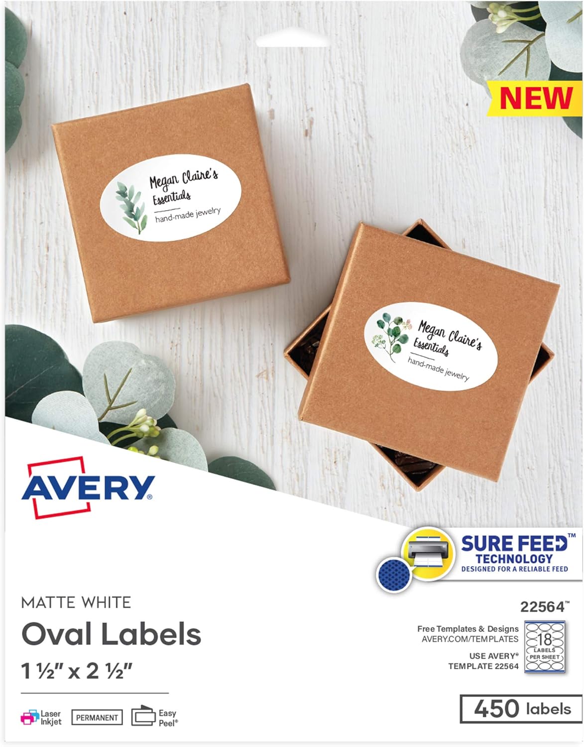 Customize with Ease: Avery Oval Labels, Matte White, 450 Labels