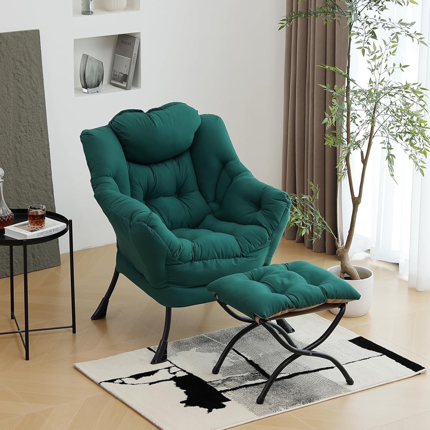 Modern Lazy Chair with Folding Footrest for Ultimate Comfort