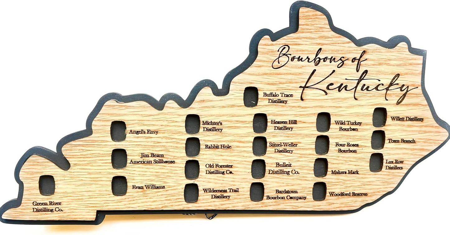 Bourbon Trail Map - Unique Barrel Design for Bar Decor