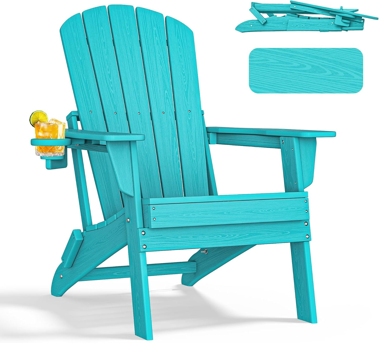 Nevilywood Folding Adirondack Chair with Ergonomic Comfort