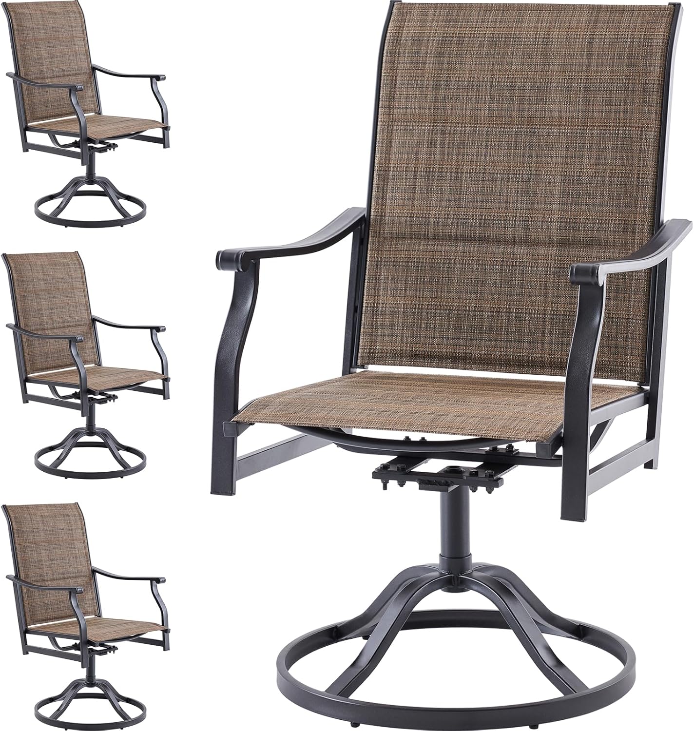 Soohow Patio Dining Chairs Set of 4 with 360 Swivel Design