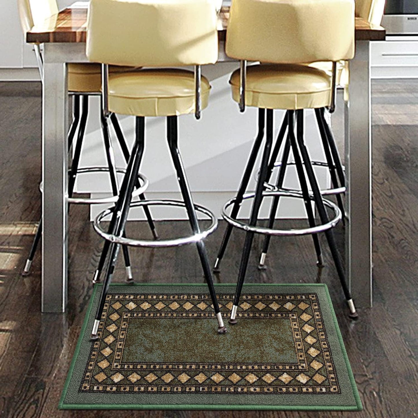 Antep Rugs Modern Bordered Non-Slip Kitchen Area Rug 2x4