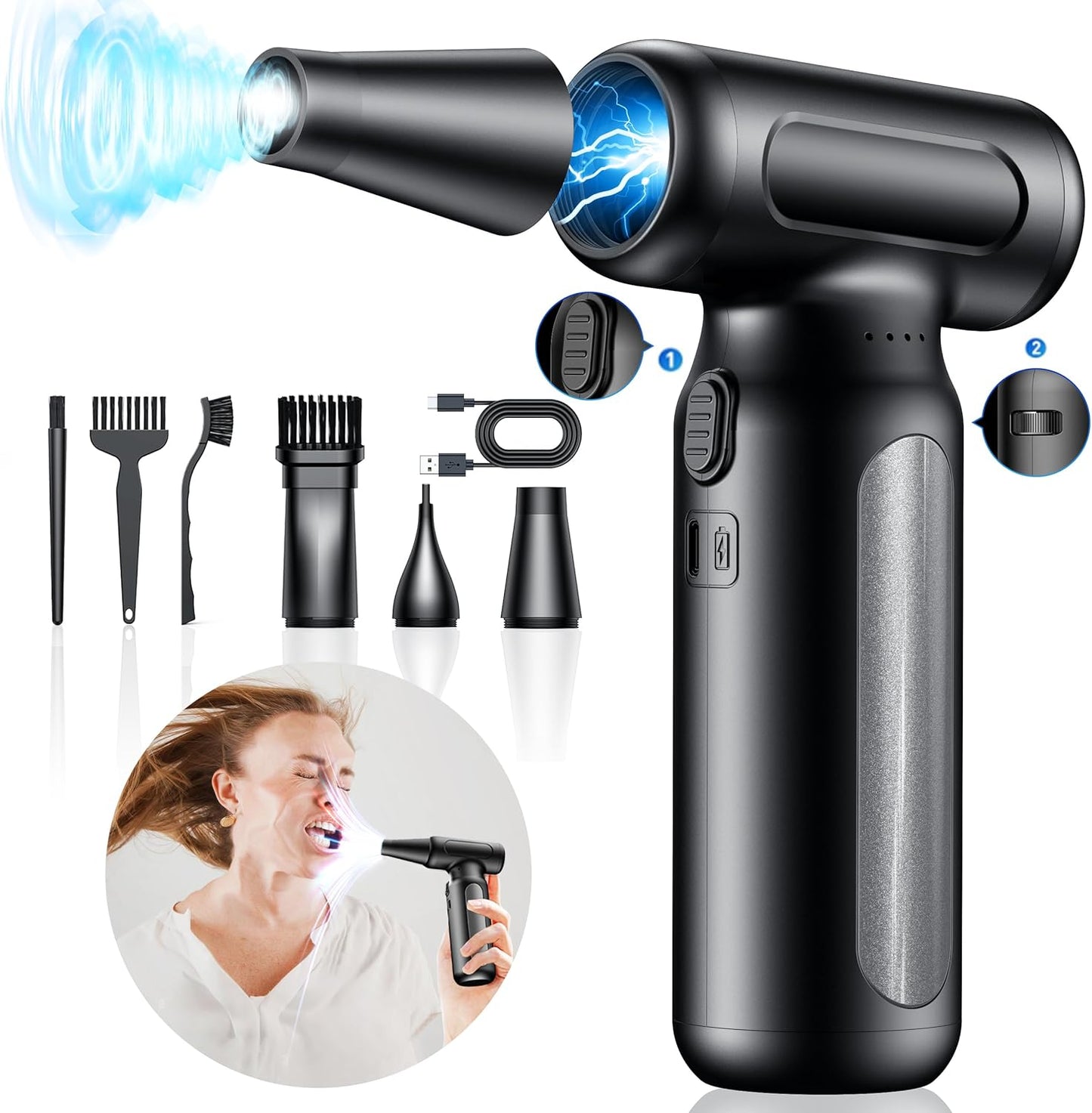 High-Speed Rechargeable Air Blower - Dust Cleaning Powerhouse