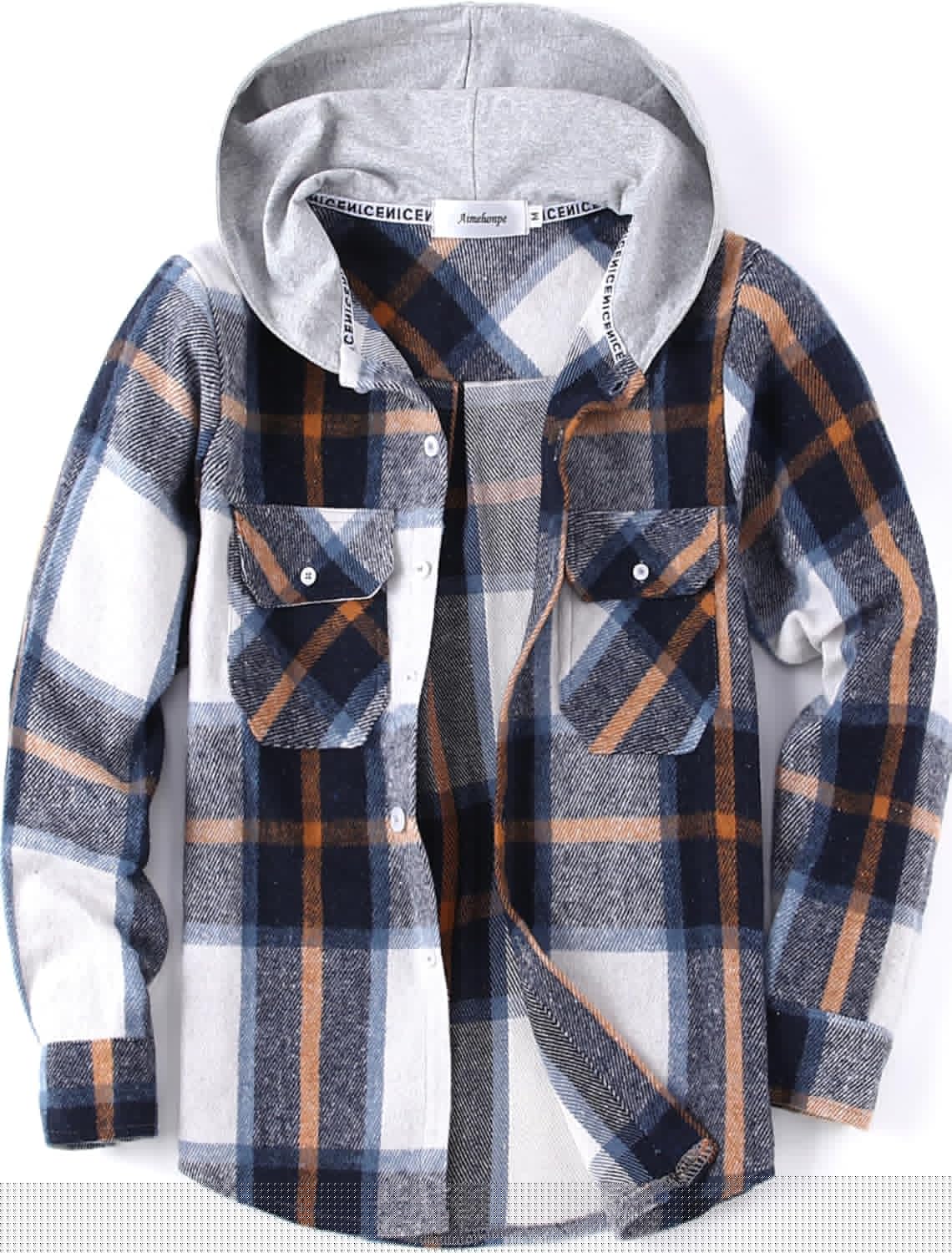 Boys Girls Casual Flannel Plaid Hoodies for Fall Fashion