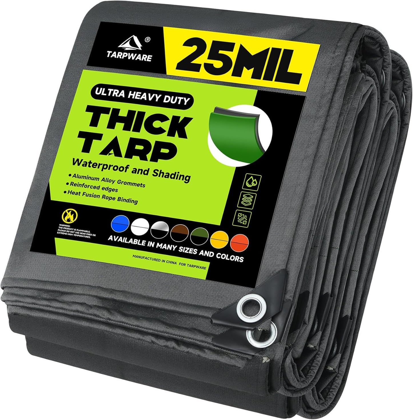 12ftx20ft Ultra-Heavy Duty Waterproof Canvas Tarps for All Needs