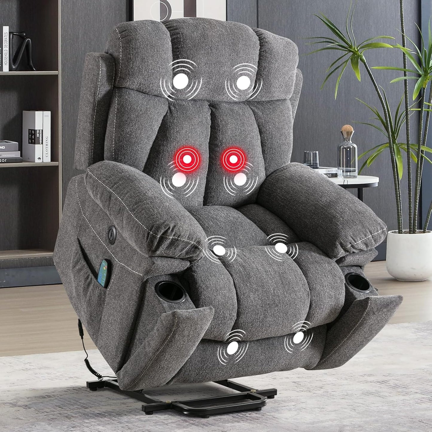 Power Lift Recliner Chair with Massage and Heat for Comfort