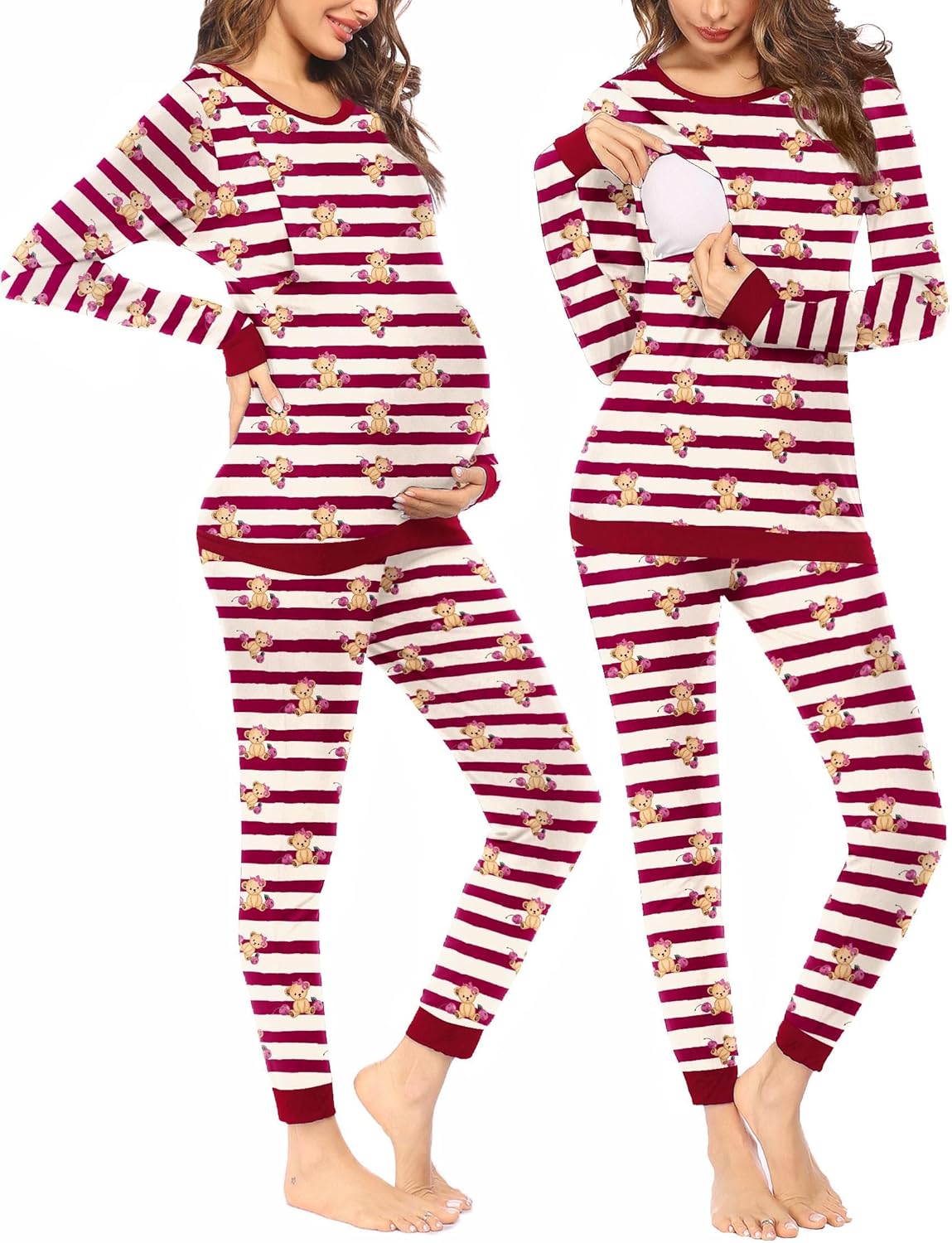 Ekouaer Nursing Pajama Set for Cozy Maternity Comfort