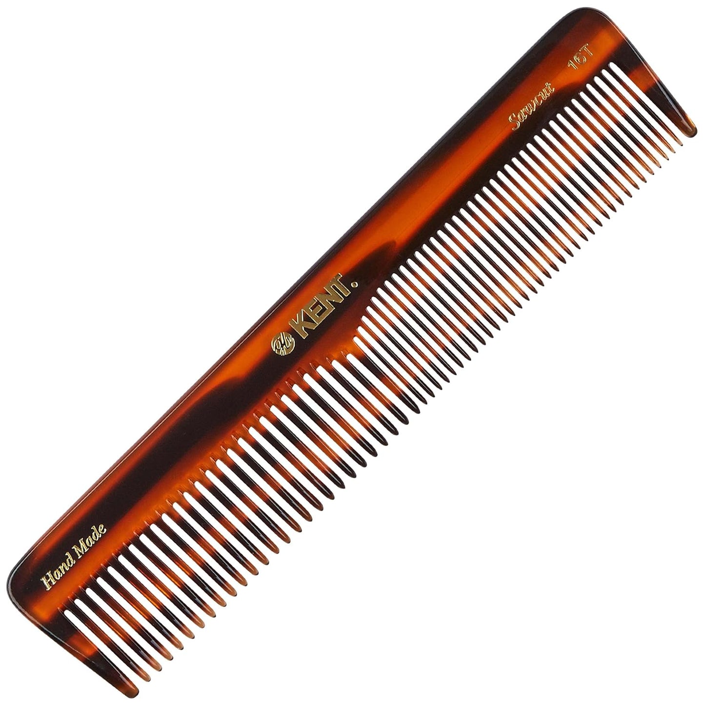 Kent 16T Tortoise Fine and Wide Tooth Comb for All Hair Types