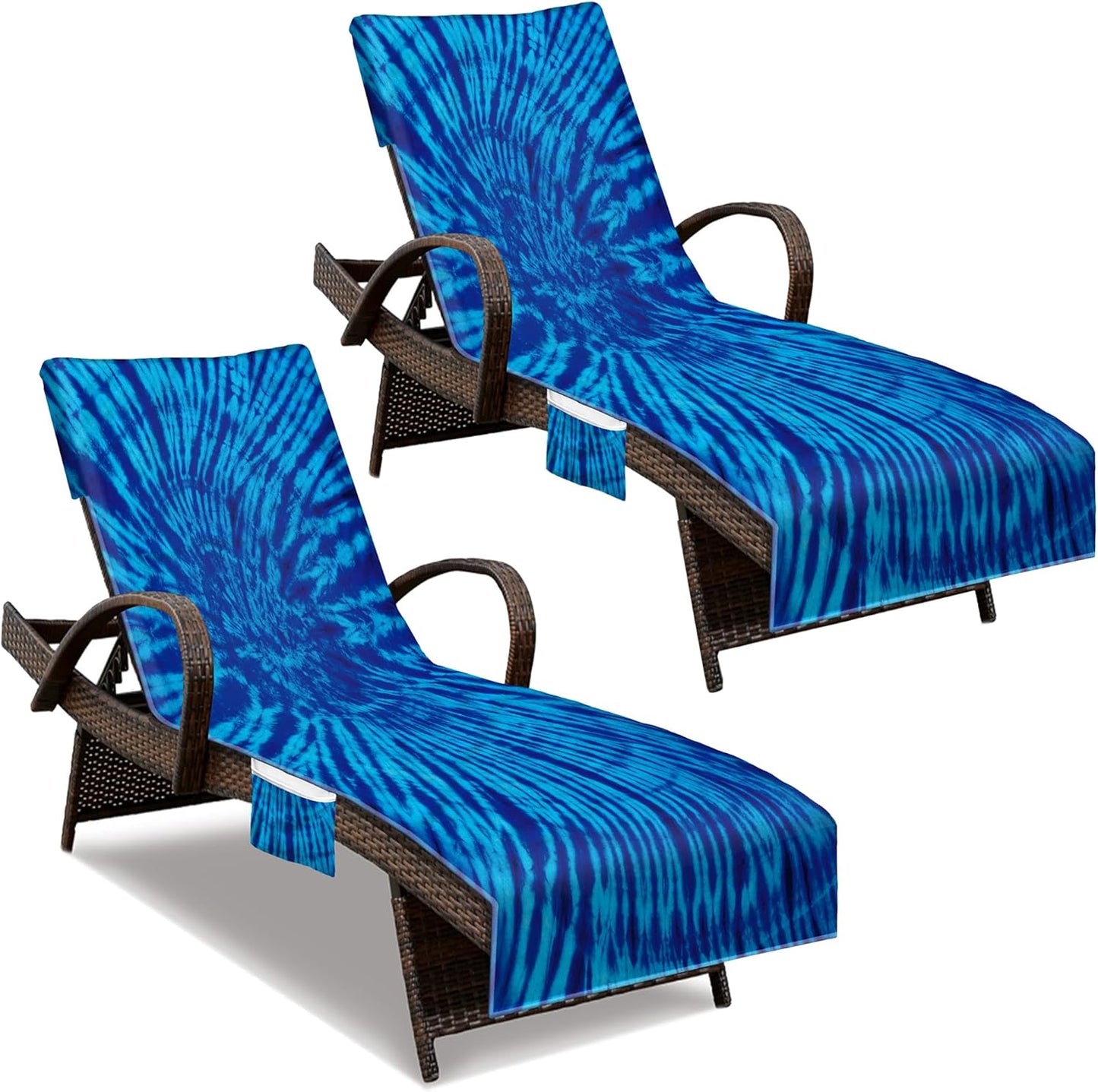 Oversized Lounge Chair Towel Cover Set of 2 for Beach & Pool