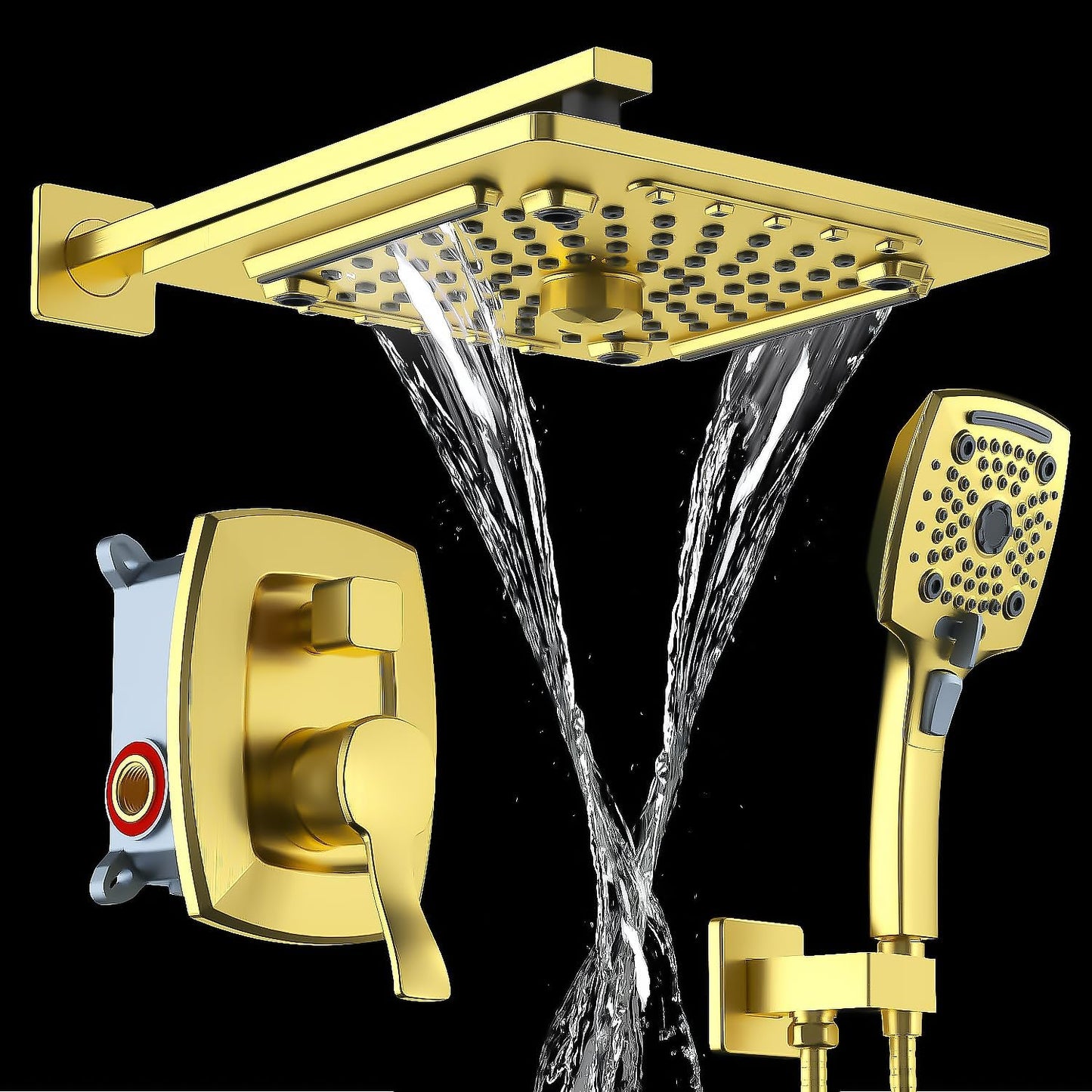 ELLO&ALLO Bathroom Shower Faucet Set with Mixing Valve Kit