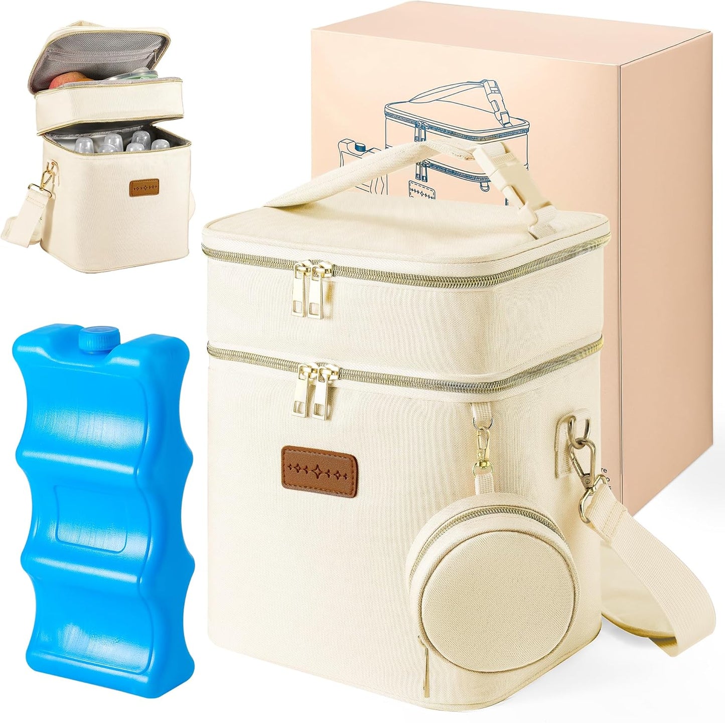 Breastmilk Cooler Bag with Ice Pack for Nursing Moms on the Go
