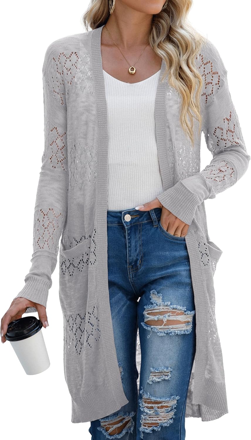 Womens Lightweight Longer Length Cardigan for All Seasons