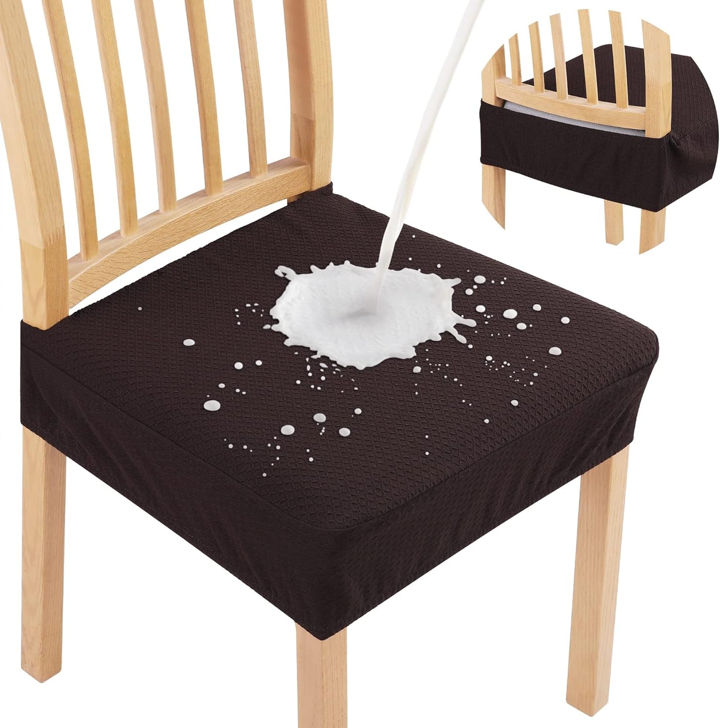 Smiry Waterproof Seat Covers for Dining Room Chairs Set of 4