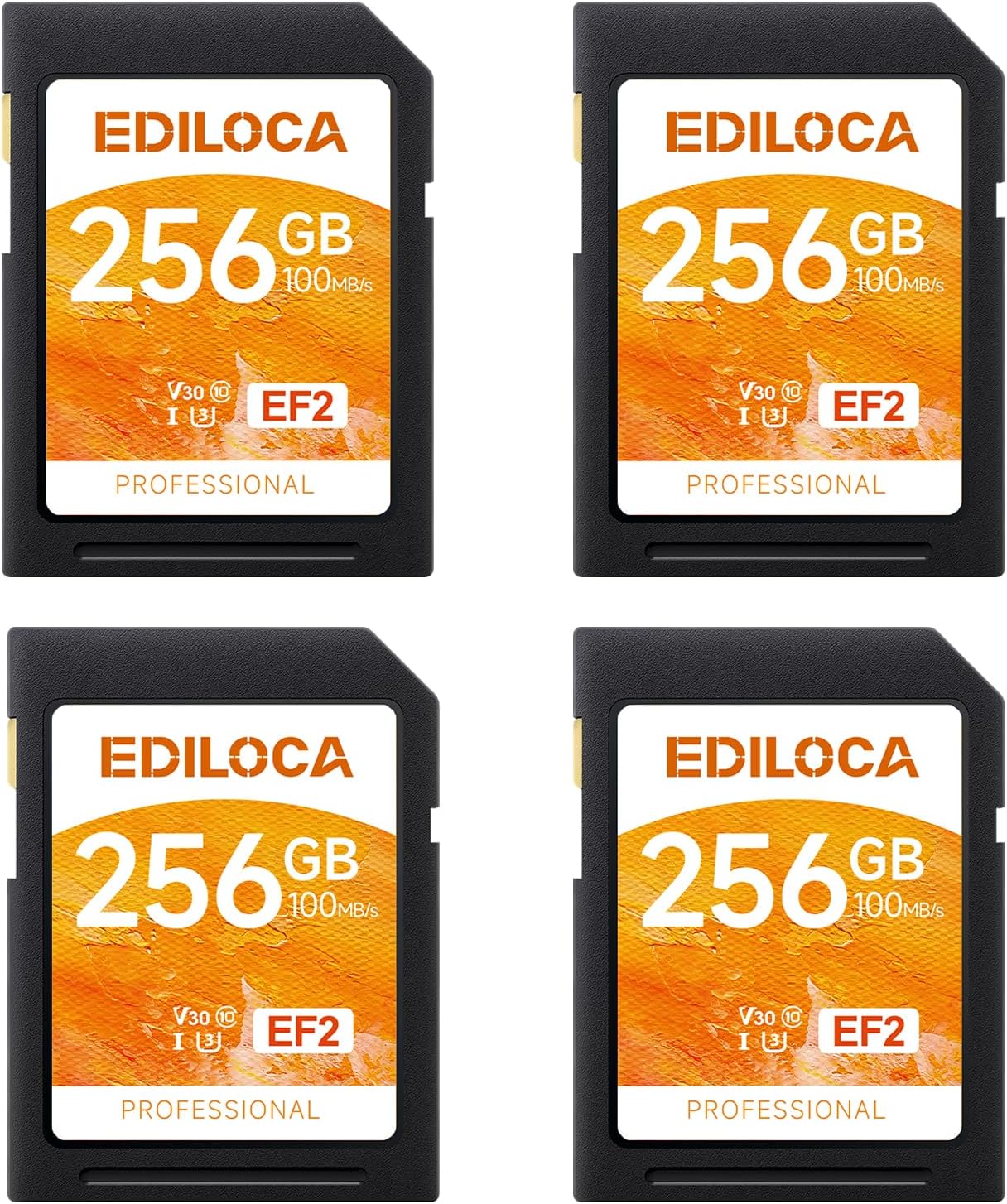 UHS-I 256GB SD Card 4 Pack for Professional Photographers