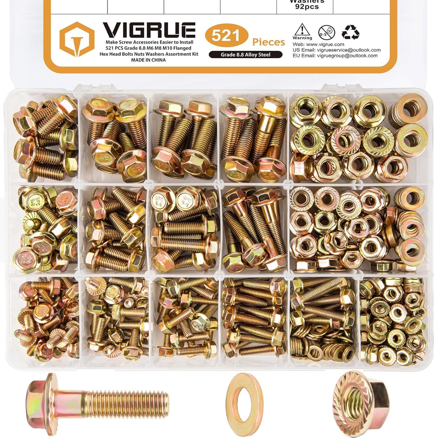 VIGRUE 521PCS M6 M8 M10 Flange Bolts Assortment Kit Review