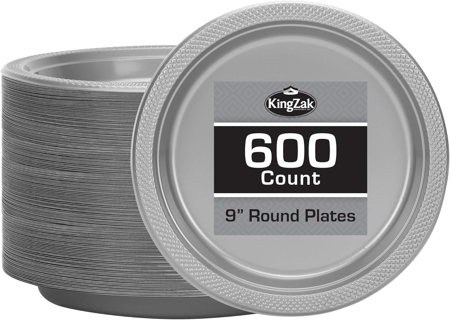 Hanna K. Signature Collection Silver Plastic Plates for Events