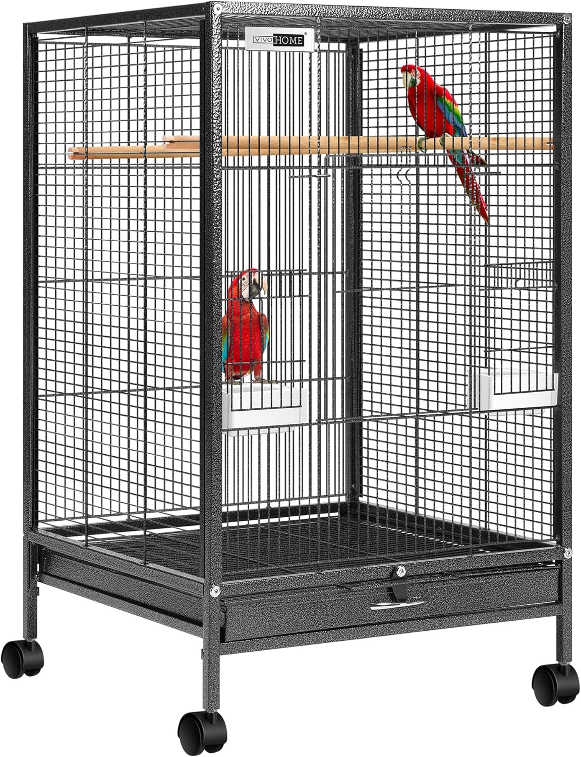VIVOHOME 30 Inch Height Wrought Iron Bird Cage for Small Birds