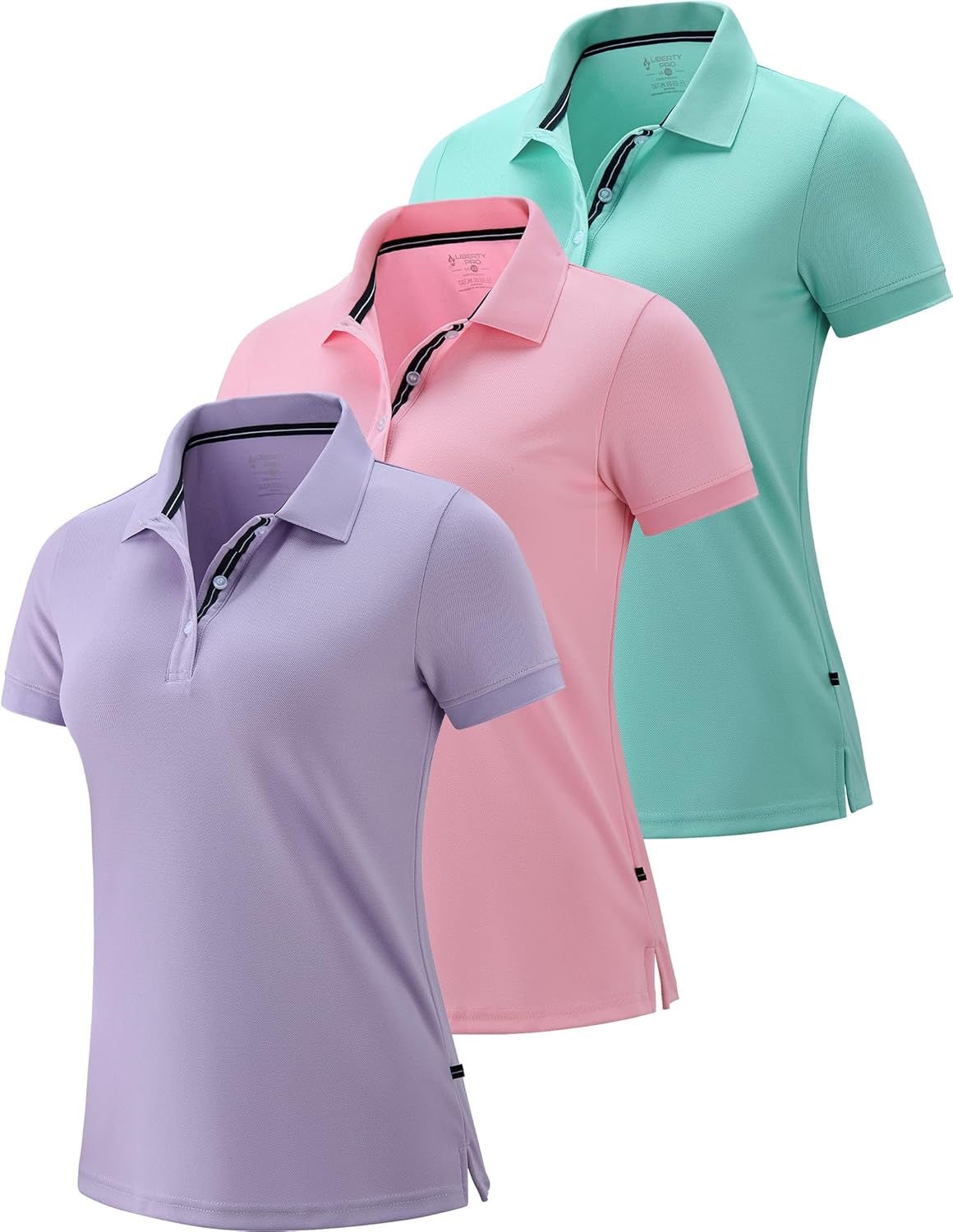 3 Pack Women's Athletic Dry Fit Polo Shirts for Active Lifestyle