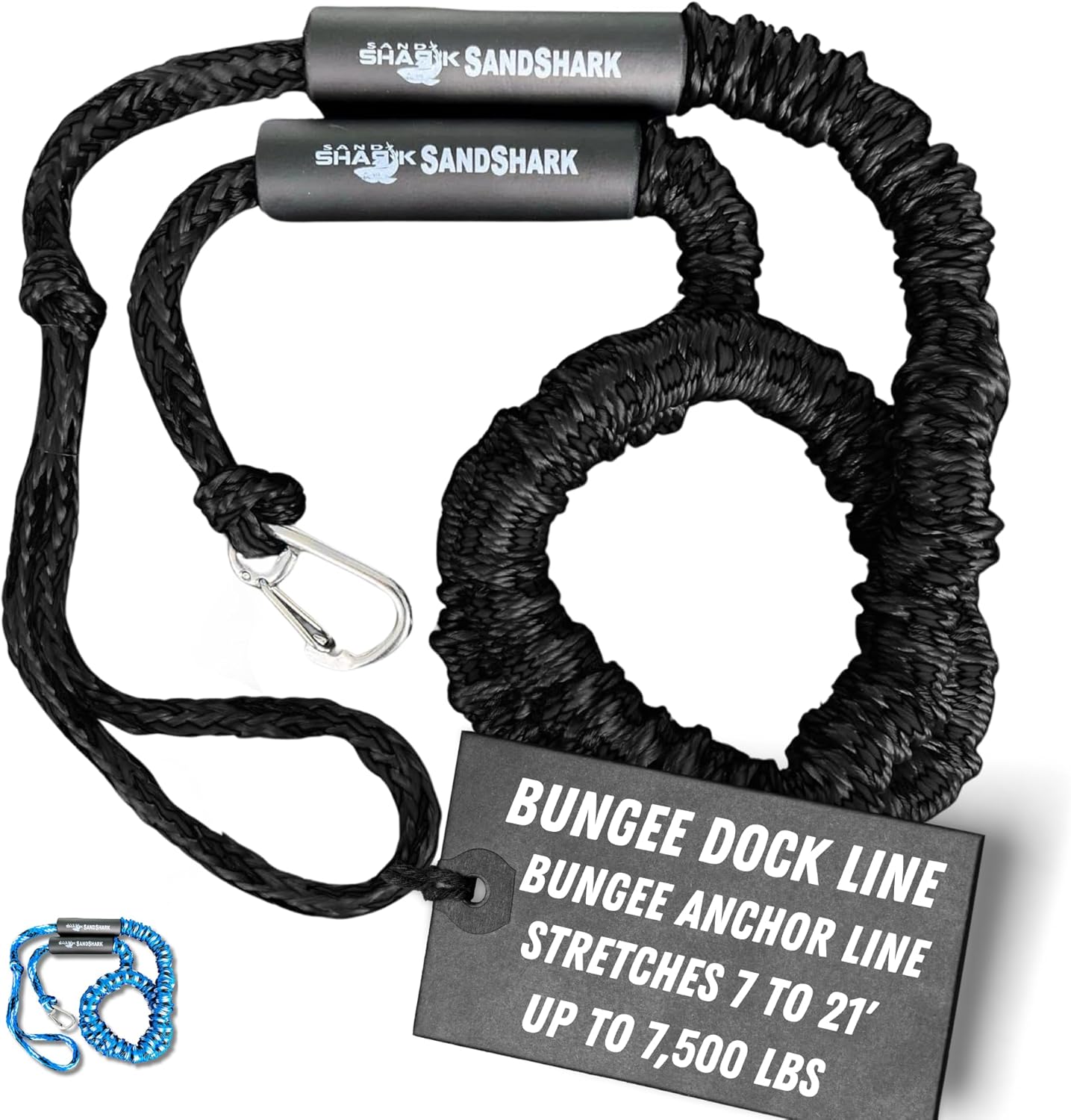 SandShark Premium Anchor Bungee Dock Line for Boats 7-21ft