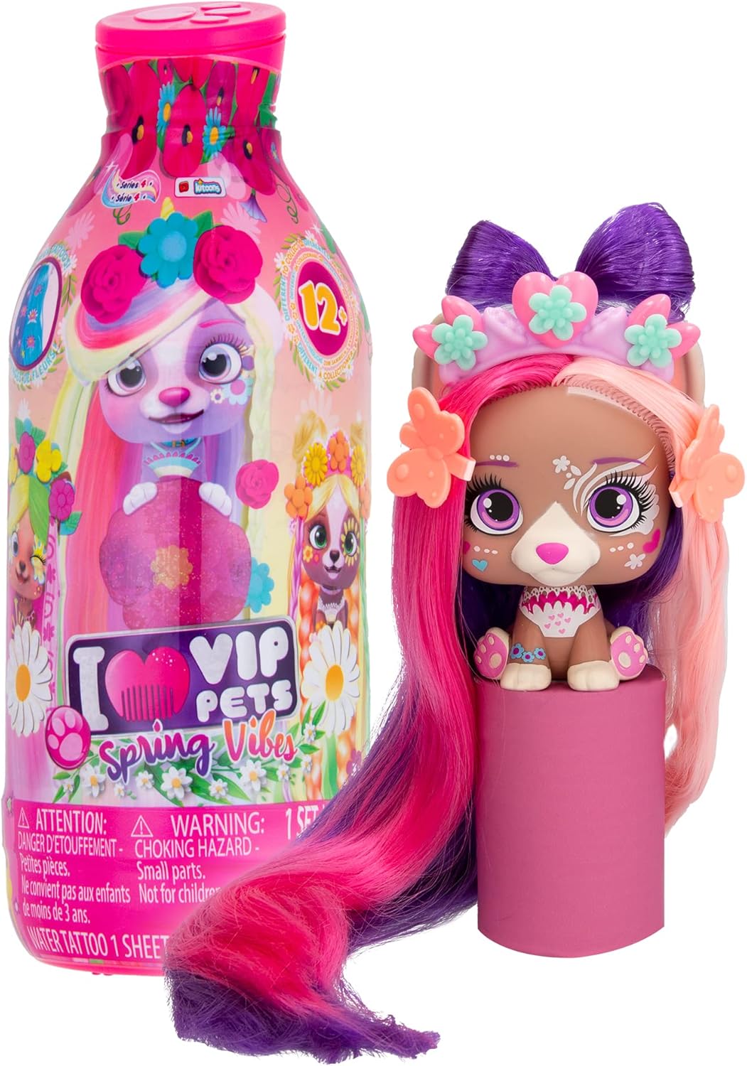 VIP Pets Spring Vibes Doll Set - 9 Surprises, 6 Hair Accessories | Ages 3+ | IMC Toys
