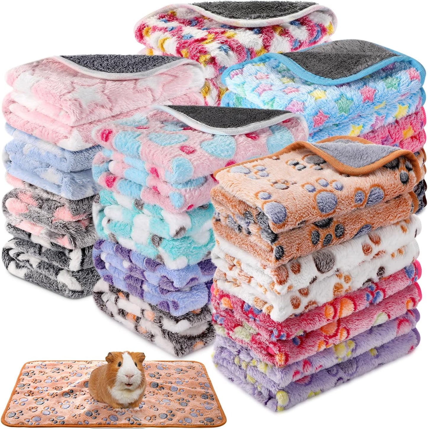 20 Pcs Small PET Fleece Blanket for Guinea Pig and Puppy Care