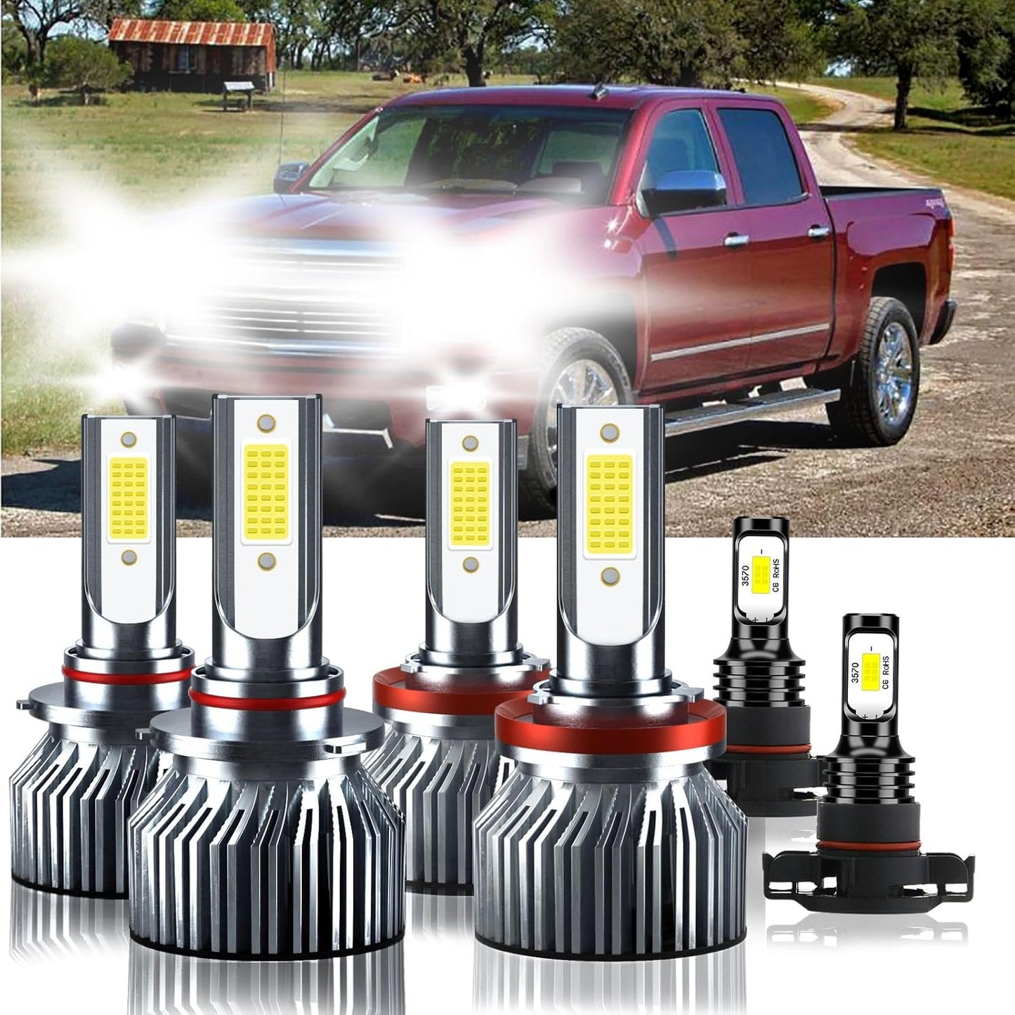 Compatible Chevrolet Avalanche Fog Light Bulbs Kit for 2007-2013