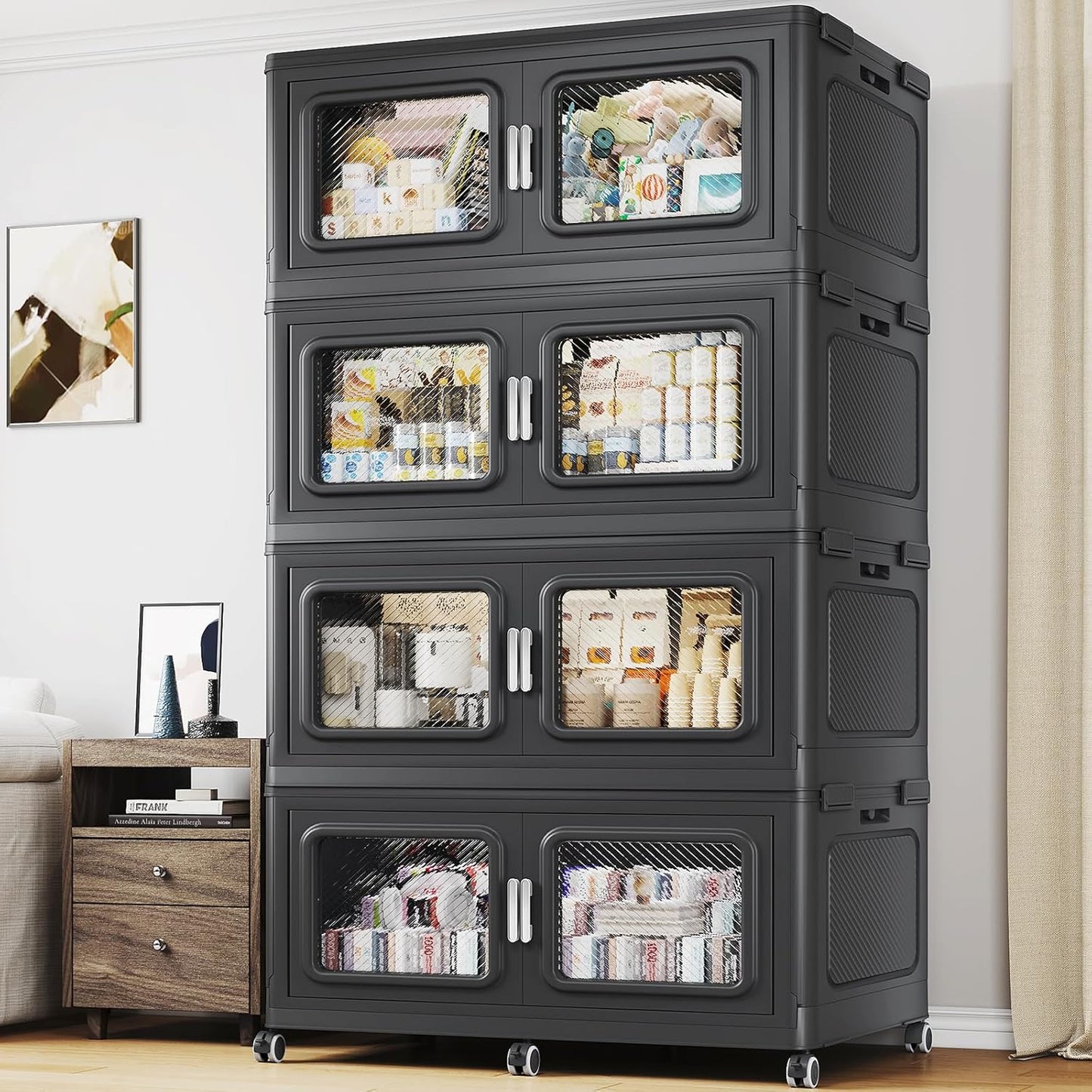 880 Qt Stackable Storage Bin with Lid for Home Organization