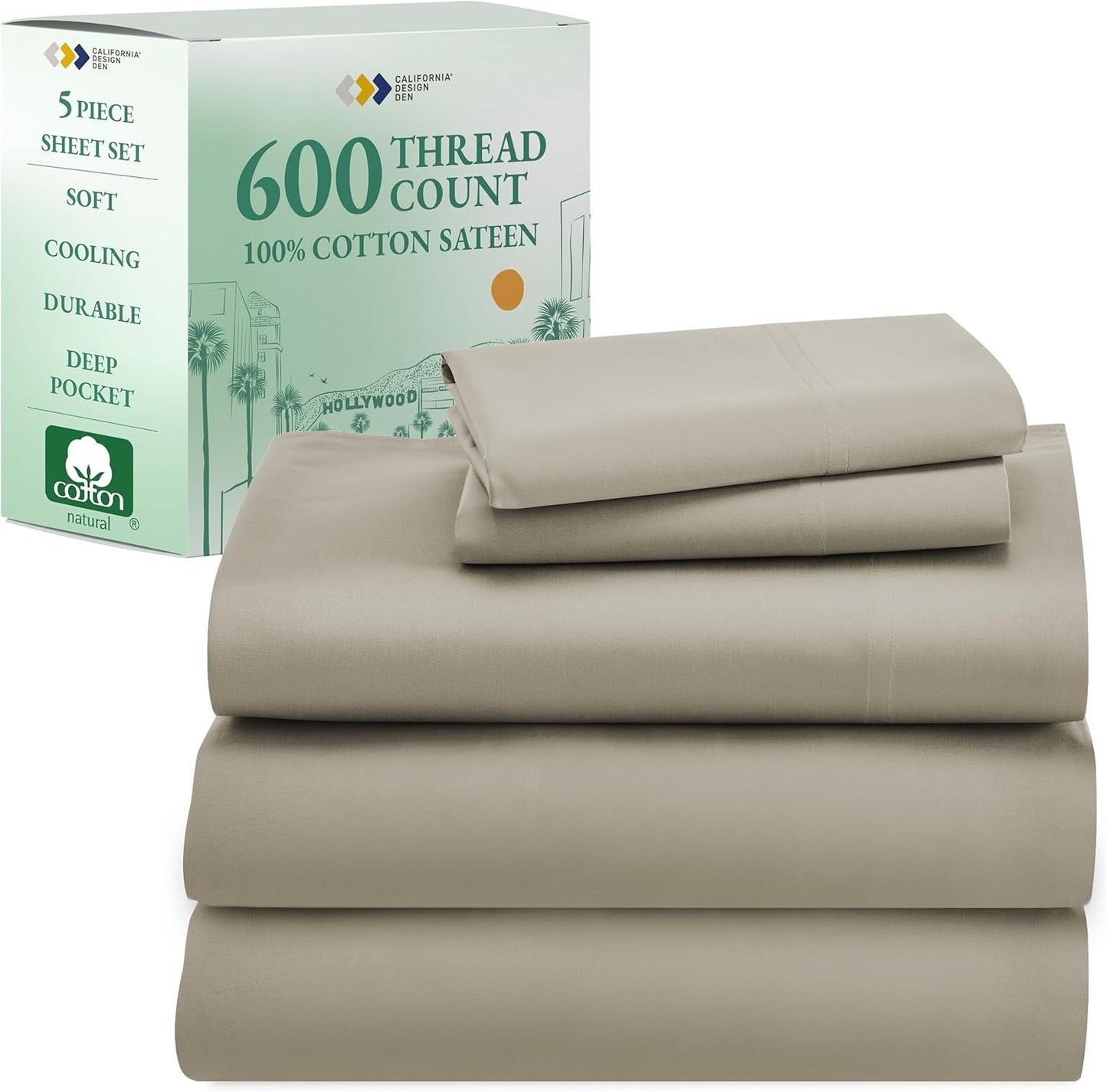 California Design Den Split King Sheet Set - Luxury Cotton Sheets