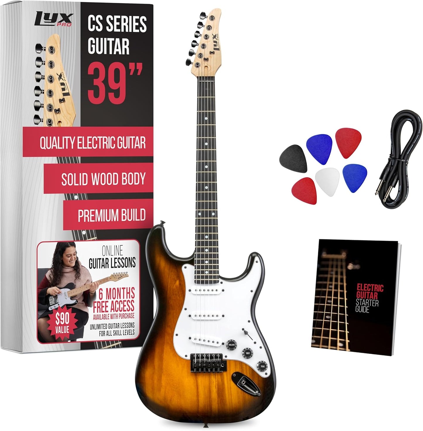 LyxPro CS 39 Electric Guitar Kit for Beginners and Pros