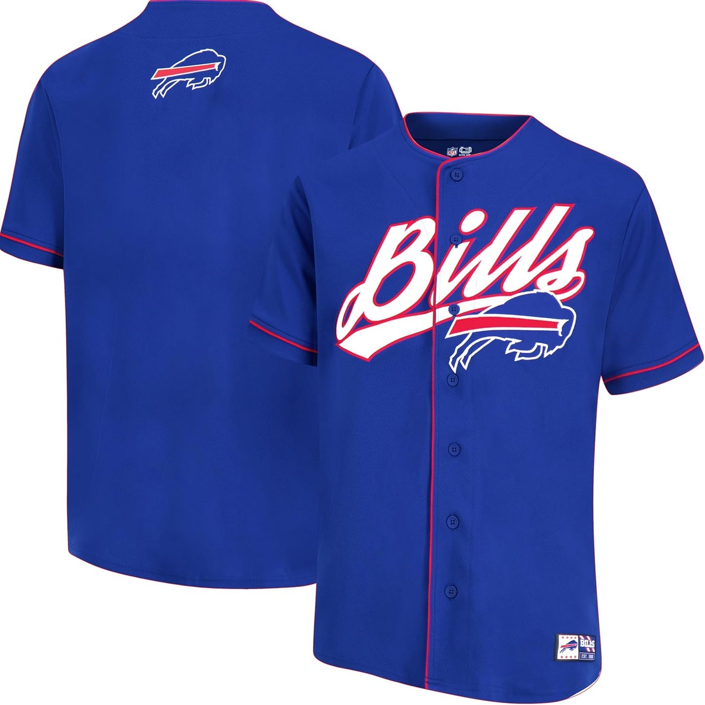Ultra Game NFL Official Button Down Baseball Mesh Jersey Shirt
