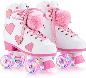 Ruthfot Women's Classic Roller Skates with Light Up Wheels