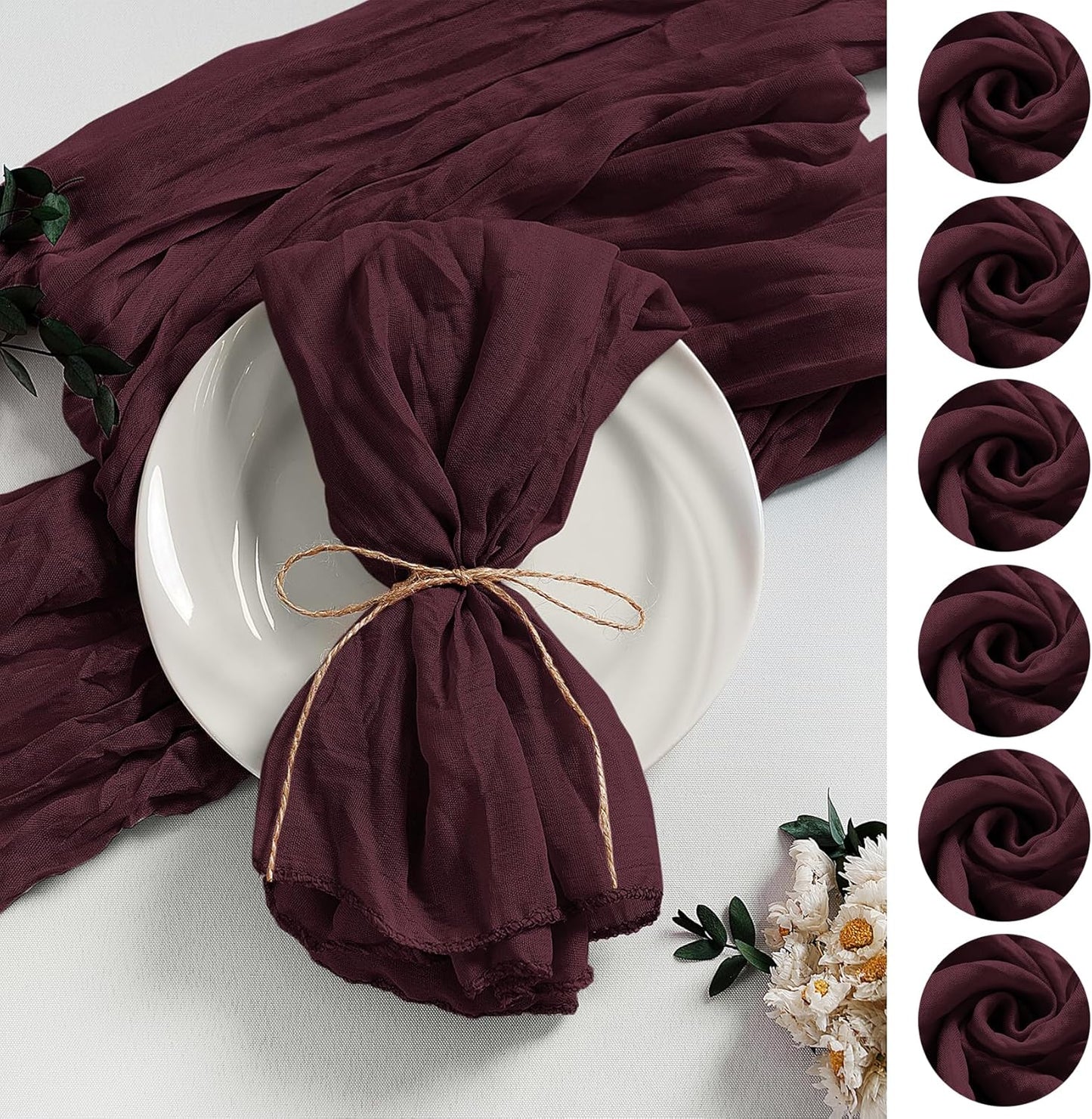LZY 60 Pack Gauze Cheesecloth Napkins for Elegant Events