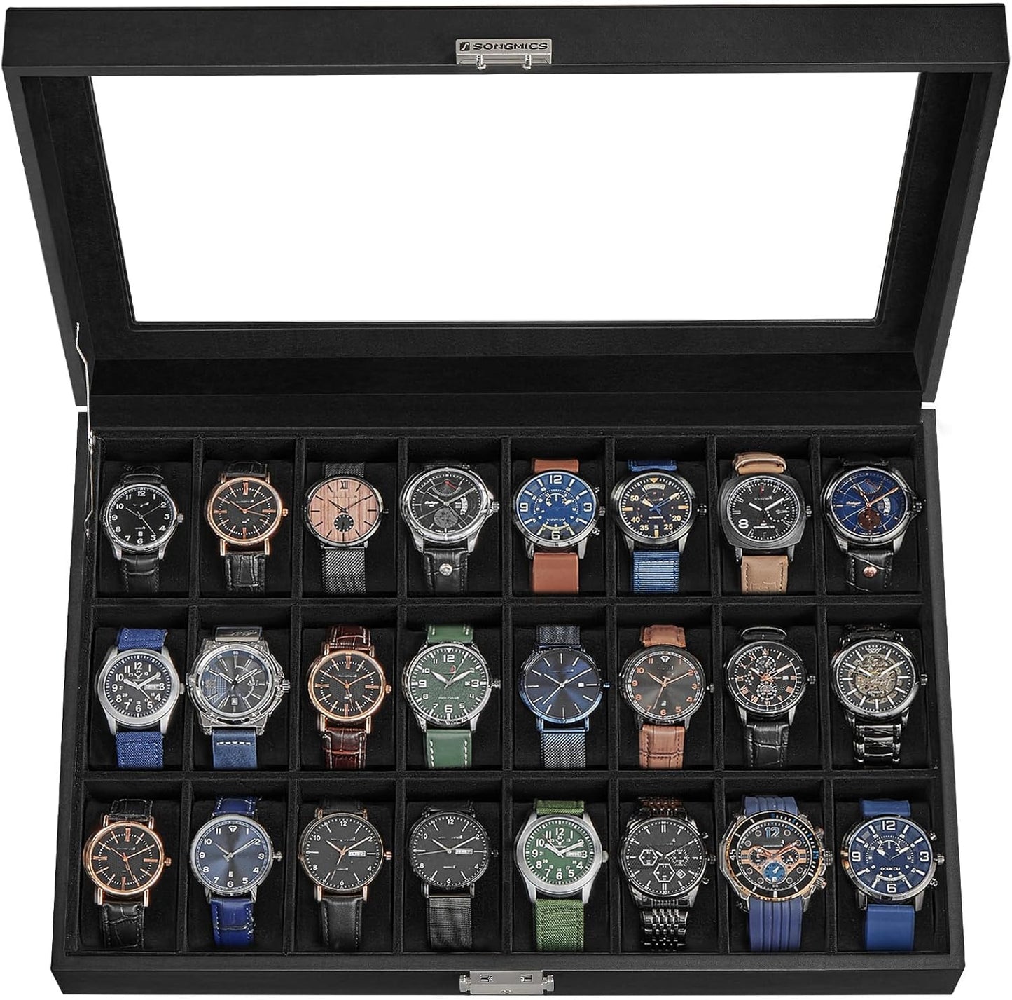 Securely Store 24 Watches - SONGMICS Watch Box