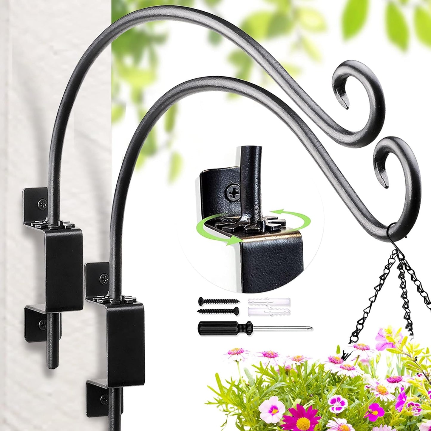 Swivel Bird Feeder Hanger Hook for Outdoor Plant Bracket Use