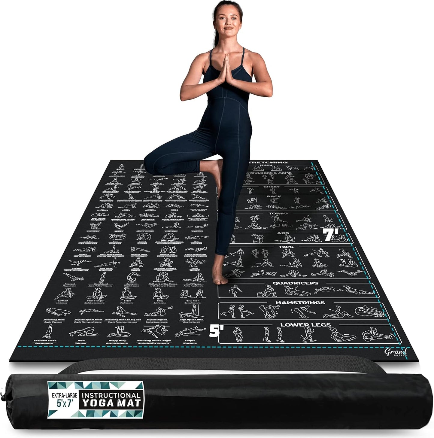 Extra-Large Instructional Yoga Mat for Ultimate Comfort and Learning