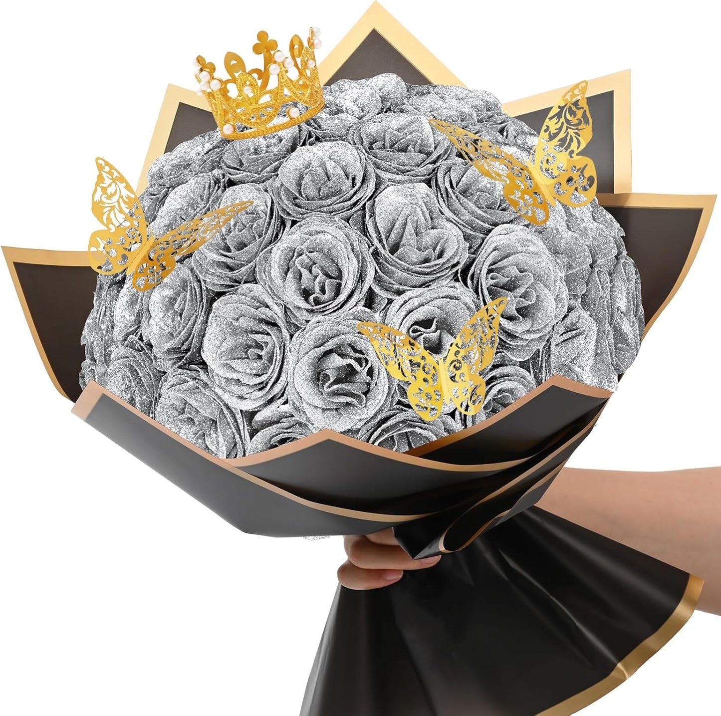DIY Glitter Roses Bouquet for Weddings, Engagements, and More