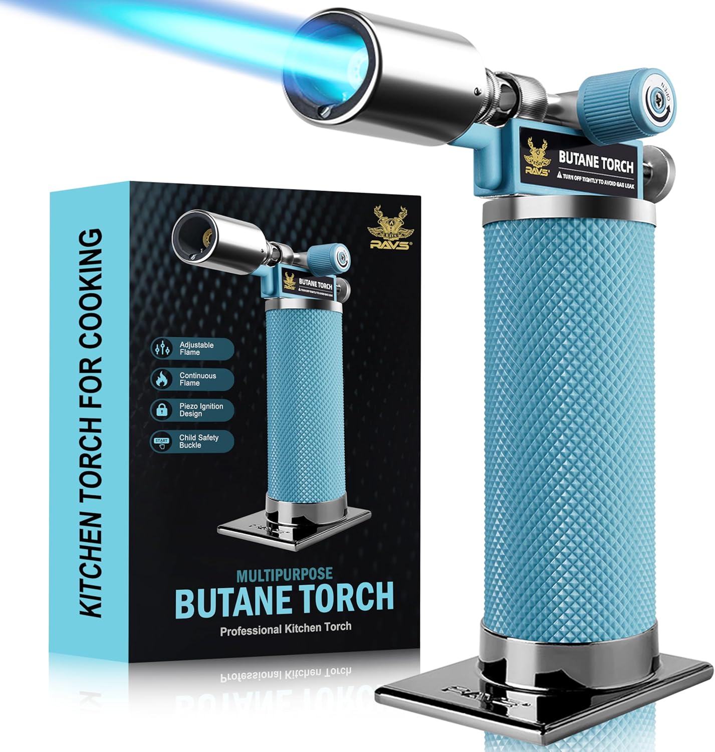 RAVS Butane Torch Lighter: Adjustable Flame for Cooking & Crafts