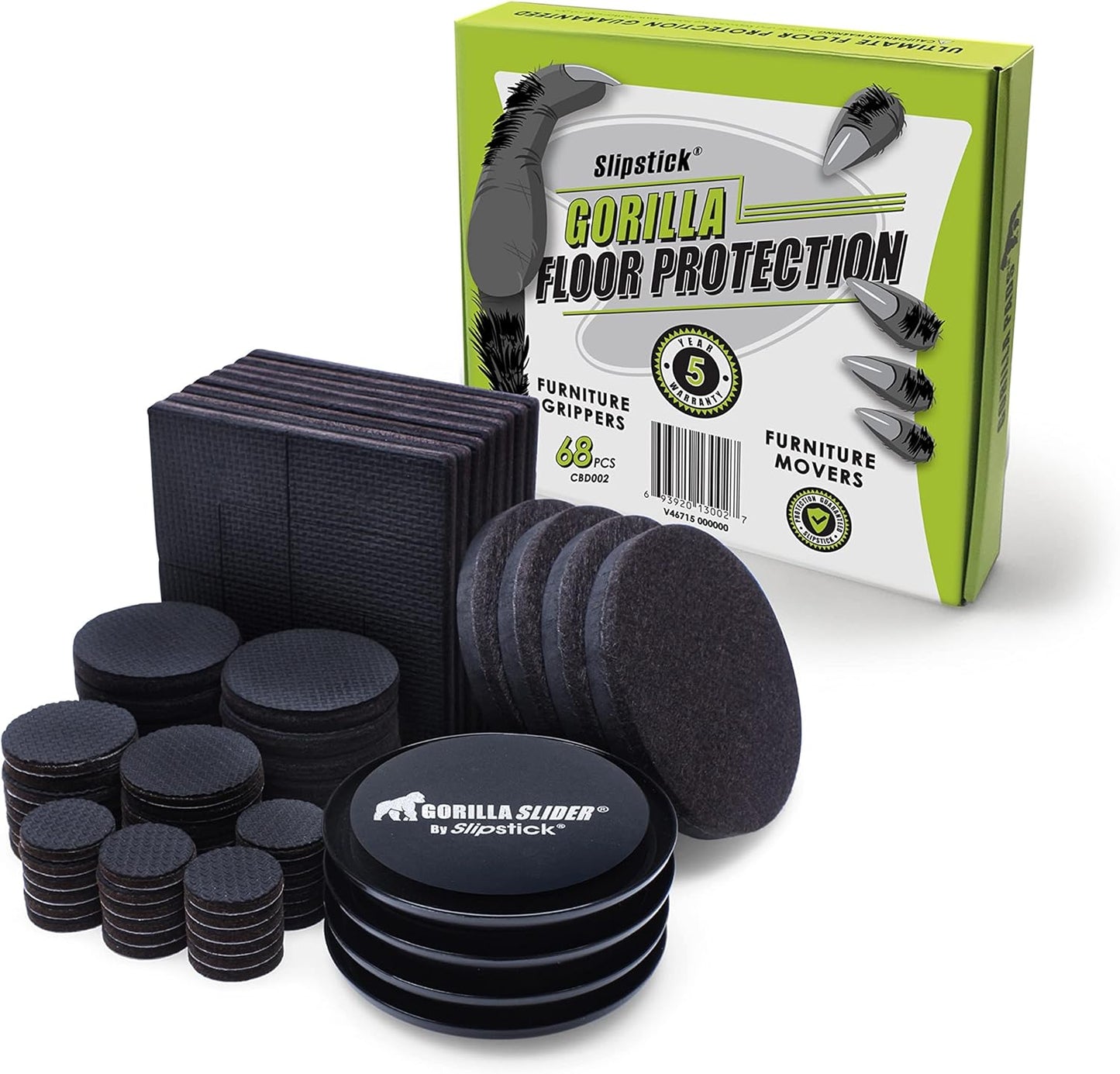 GorillaPads Non-Slip Furniture Pads & Sliders Variety Pack