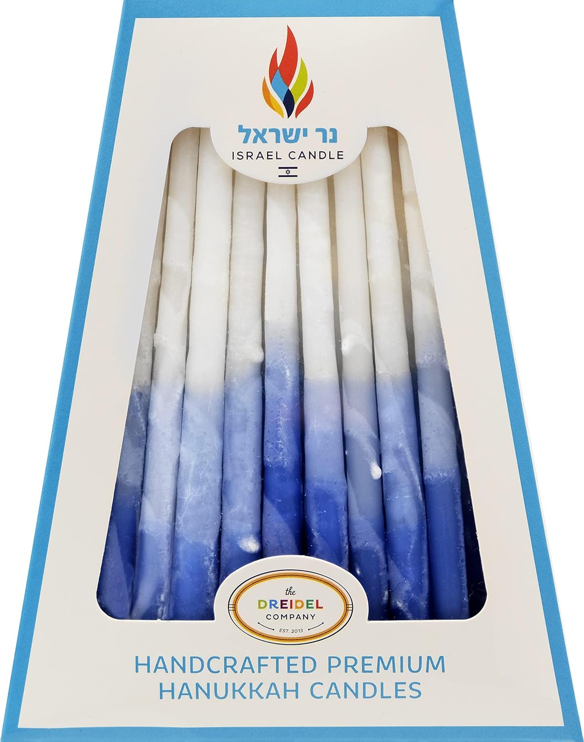 Hanukkah Candles 45 Pack Decorative Frosted Blue & White